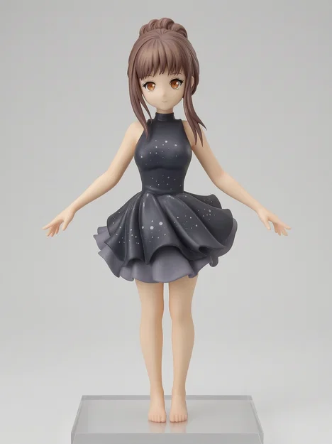Mô hình Anime nữ mặc váy xòe dễ thương cho in 3D - Image 1