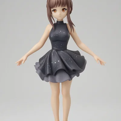 Mô hình Anime nữ mặc váy xòe dễ thương cho in 3D