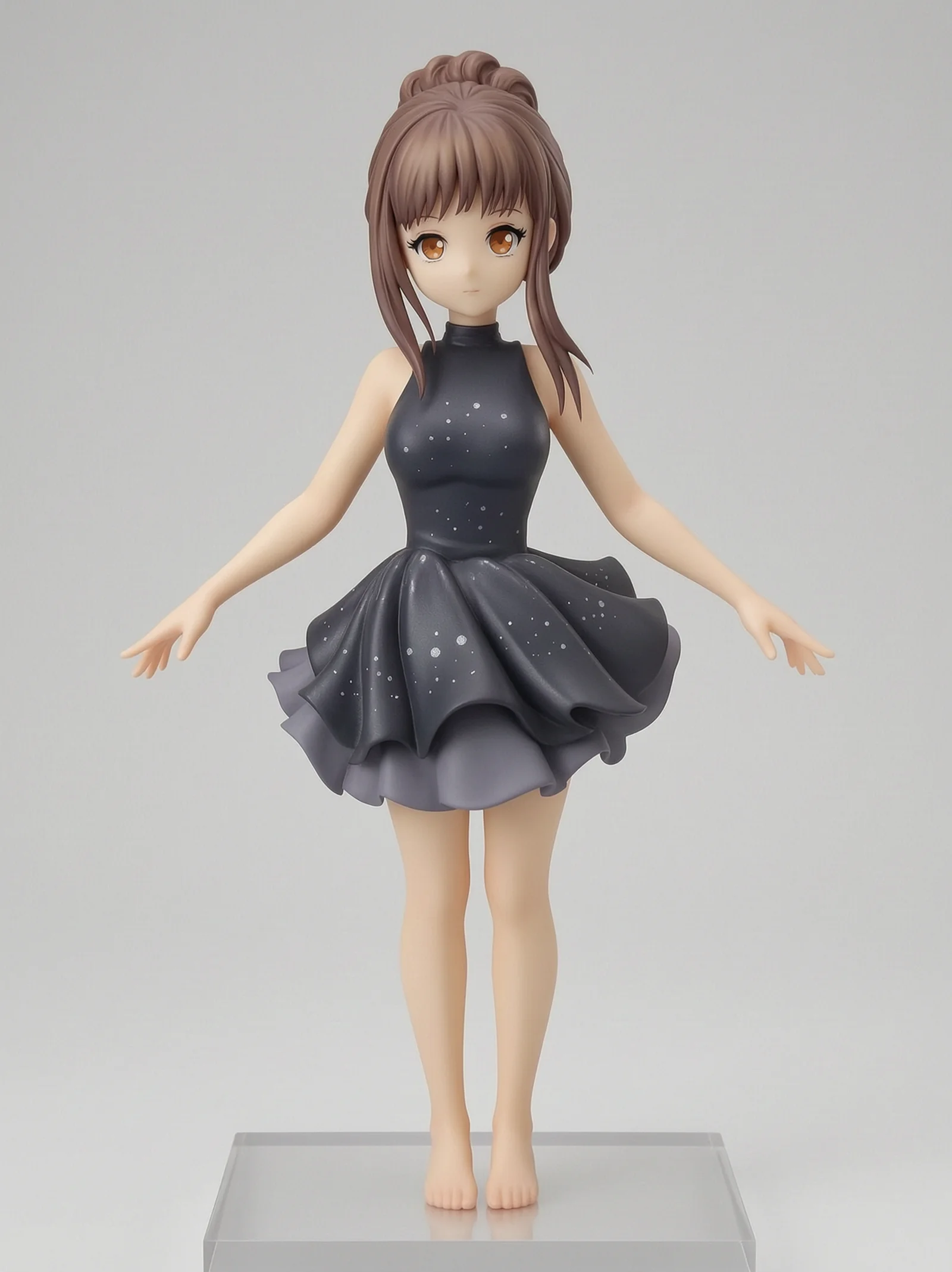 Mô hình Anime nữ mặc váy xòe dễ thương cho in 3D 1