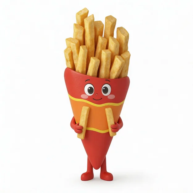 Mô hình 3D Franky Fry - Nhân vật khoai tây chiên đáng yêu cho bé - Image 1