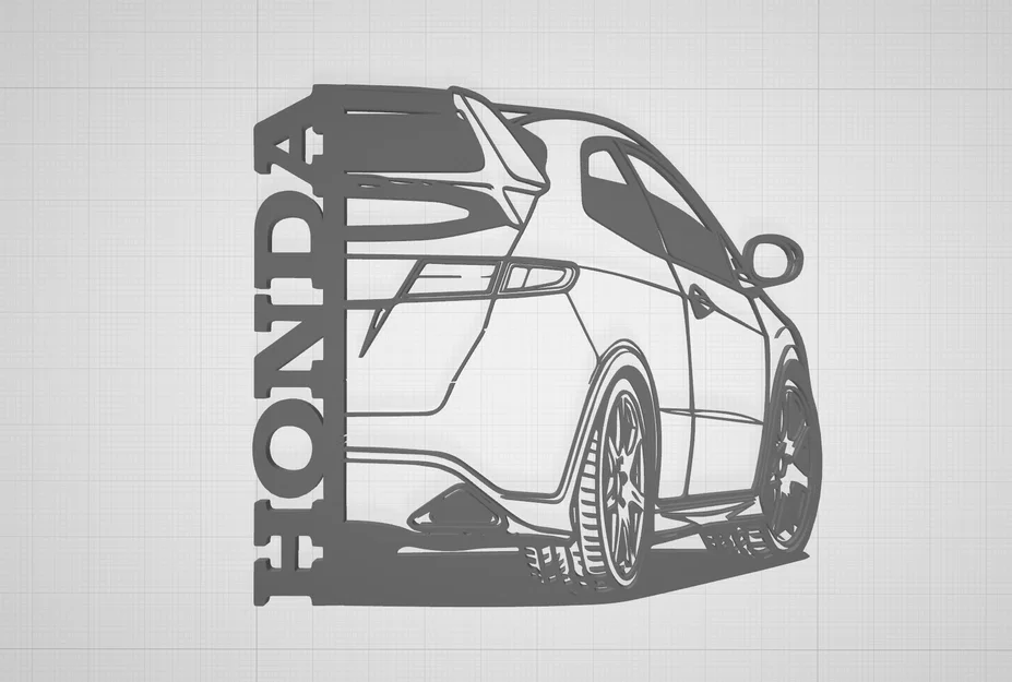 Mô hình trang trí tường Honda Civic TypeR 8G in 3D cực chất - Image 1
