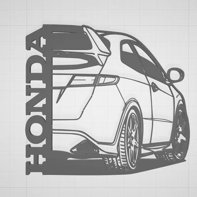Mô hình trang trí tường Honda Civic TypeR 8G in 3D cực chất