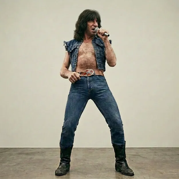 Mô hình 3D huyền thoại nhạc Rock Bon Scott (AC/DC) cực chất - Image 1