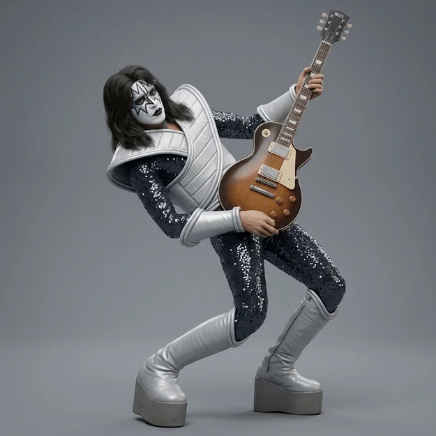 Mô hình 3D Ace Frehley - Ban nhạc KISS (Rock Bands) - Image 1