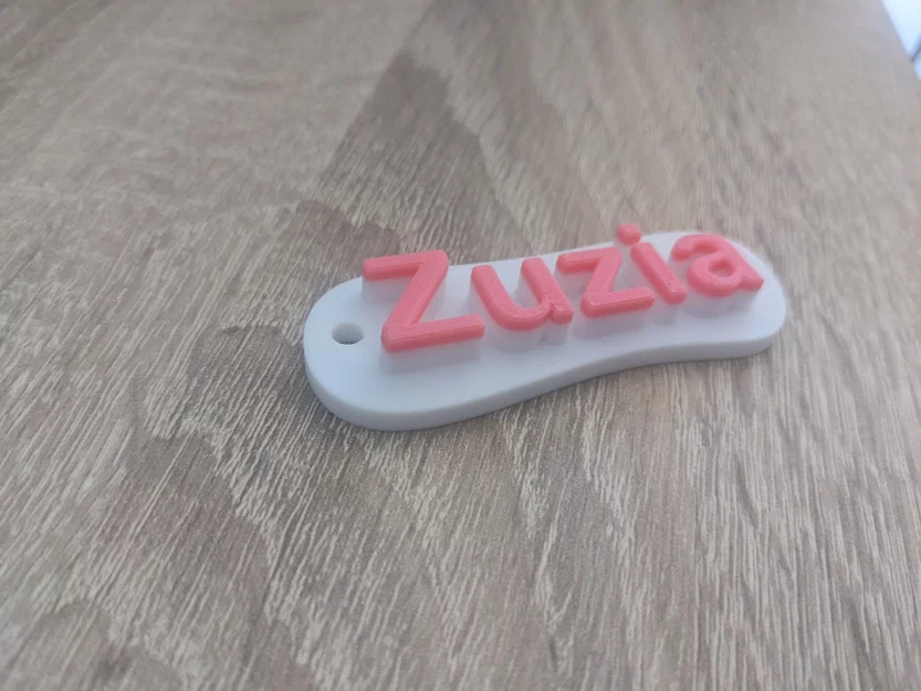 Mẫu móc khóa tên Zuzia in 3D đẹp mắt - Hướng dẫn tự in tại nhà - Image 1