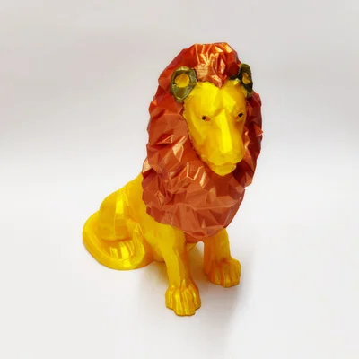 Mô hình Sư tử Low Poly 3 màu độc đáo cho máy in 3D