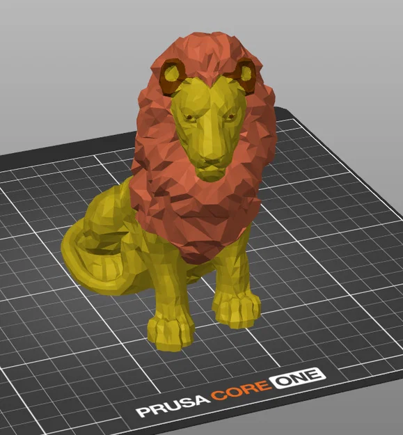 Mô hình Sư tử Low Poly 3 màu độc đáo cho máy in 3D - Image 2