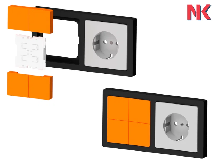 Bộ chuyển đổi Shelly Blu Wall Switch 4 cho mặt viền Busch-Jaeger Serie 63 - Image 1