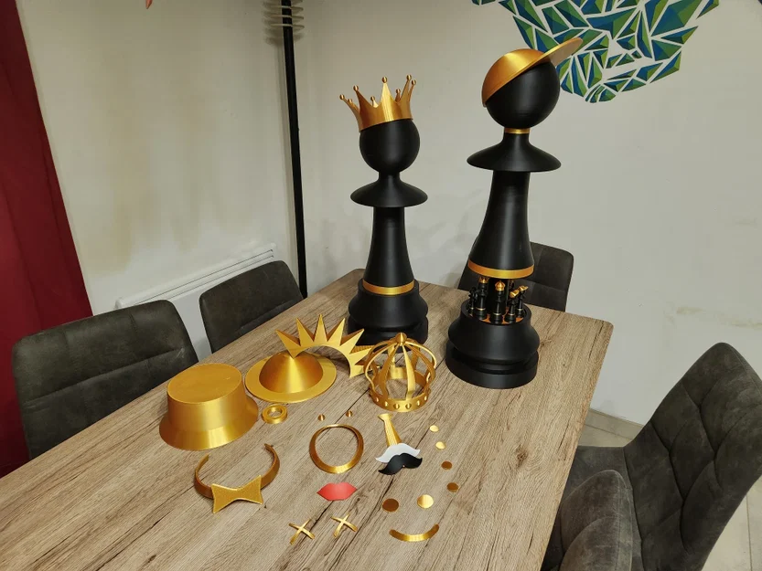 Quân cờ tốt (Pawn) cỡ lớn kèm phụ kiện thời trang (nhiều mảnh lắp ghép) - Image 2