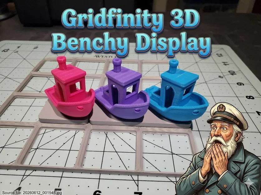 Bộ đế Gridfinity trưng bày 3D Benchy kèm trình tạo mẫu! - Image 1