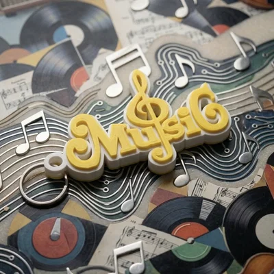 Móc khóa âm nhạc thiết kế độc đáo (Music Keychain 3D model)