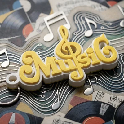 Móc khóa âm nhạc thiết kế độc đáo (Music Keychain 3D model)