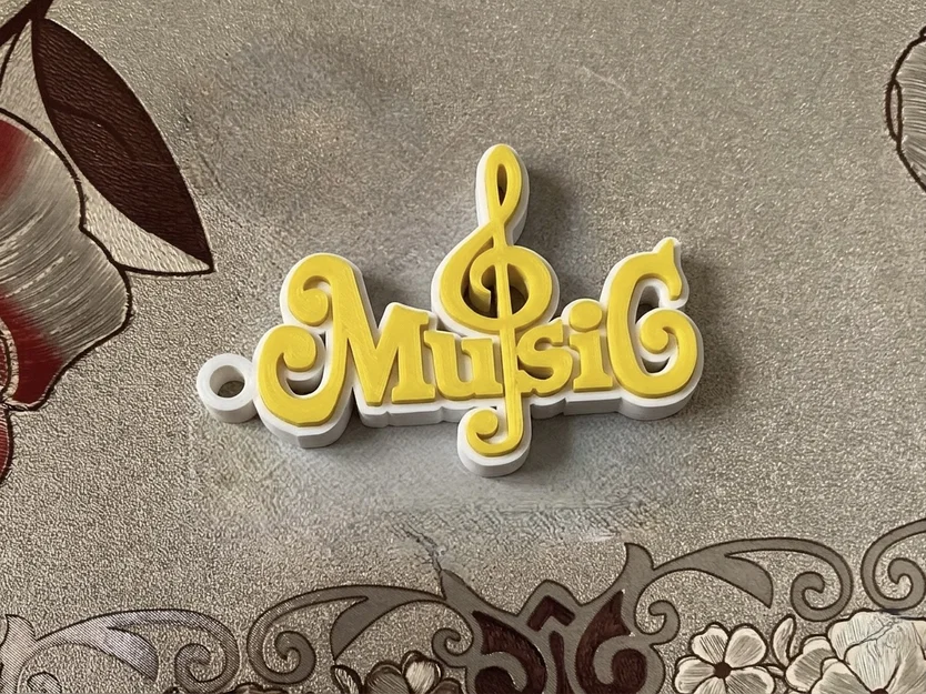 Móc khóa âm nhạc thiết kế độc đáo (Music Keychain 3D model) - Image 3