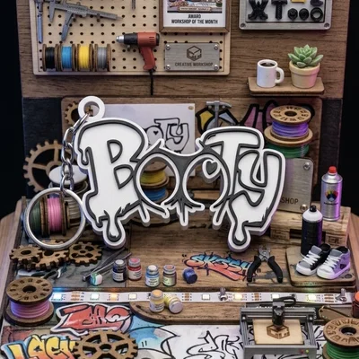 Móc khóa Booty – Phong cách Graffiti 3D độc đáo