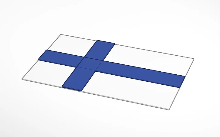 Mô hình cờ Phần Lan (Finland Flag) tinh tế cho in 3D - Image 2