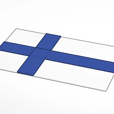 Mô hình cờ Phần Lan (Finland Flag) tinh tế cho in 3D