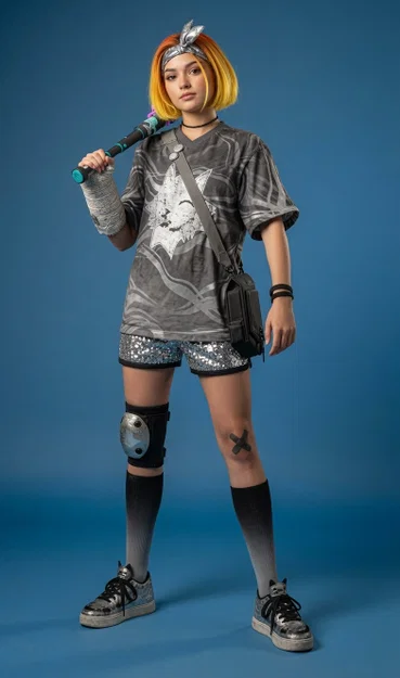 Karina – Mô hình Cyberpunk đường phố với gậy bóng chày - Image 2