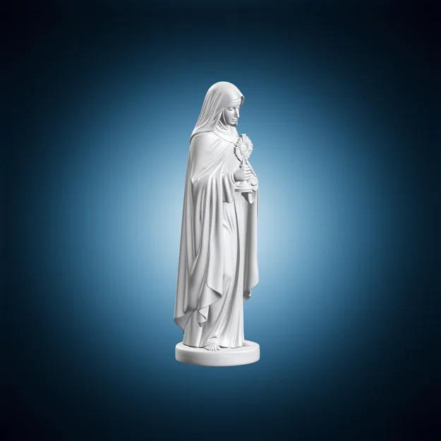 Tượng Thánh Clare - Mô hình in 3D sắc nét - Image 3