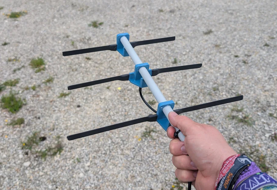 Ăng-ten Yagi 3 phần tử 70cm / 433MHz dạng thước cuộn gấp gọn cho định hướng - Image 1