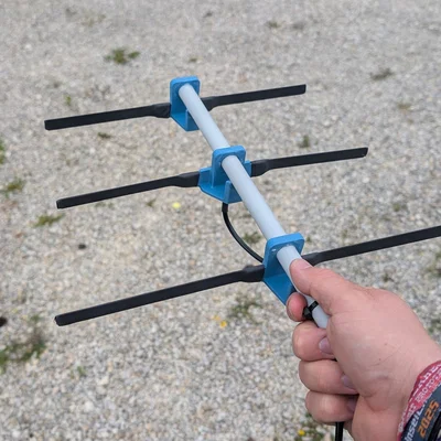 Ăng-ten Yagi 3 phần tử 70cm / 433MHz dạng thước cuộn gấp gọn cho định hướng