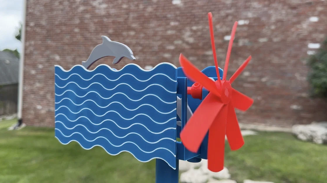 Whirligig, Dolphins - Chong chóng cá heo trang trí - Image 1