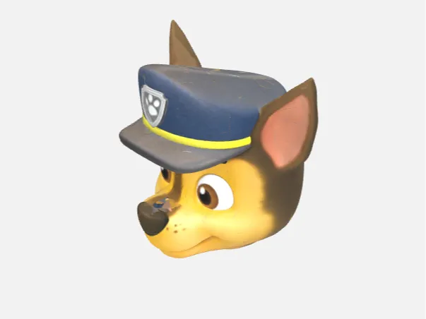 Mô hình 3D đầu chú chó cảnh sát Chase Paw Patrol cho bé - Image 1