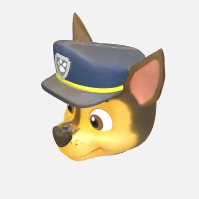 Mô hình 3D đầu chú chó cảnh sát Chase Paw Patrol cho bé