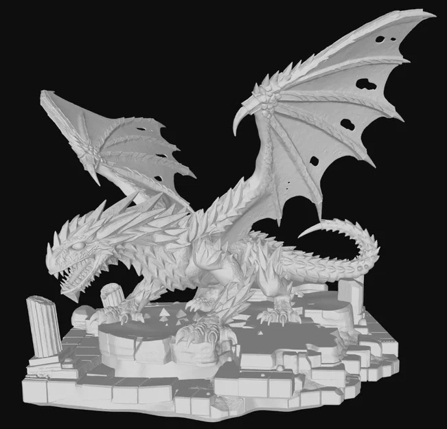 Mô hình Rồng 3D tinh xảo - Dragon alone and with base - Image 2