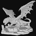 Mô hình Rồng 3D tinh xảo - Dragon alone and with base - Thumbnail 2