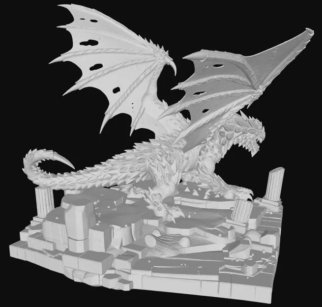 Mô hình Rồng 3D tinh xảo - Dragon alone and with base - Image 3