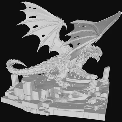 Mô hình Rồng 3D tinh xảo - Dragon alone and with base