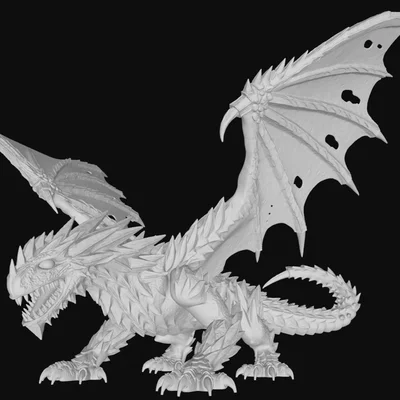 Mô hình Rồng 3D tinh xảo - Dragon alone and with base