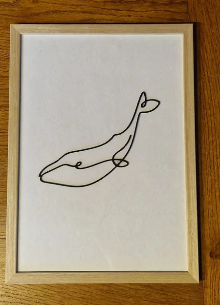 Tranh treo tường cá voi 2D phong cách tối giản - Minimalist 2D Whale - Image 1