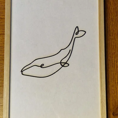 Tranh treo tường cá voi 2D phong cách tối giản - Minimalist 2D Whale