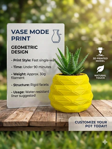 Chậu trồng cây #001 - In chế độ Vase Mode - Bản gốc - Image 1