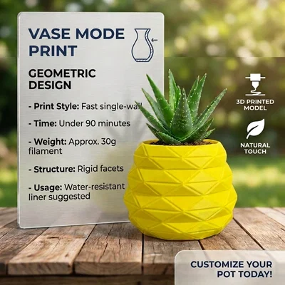 Chậu trồng cây #001 - In chế độ Vase Mode - Bản gốc