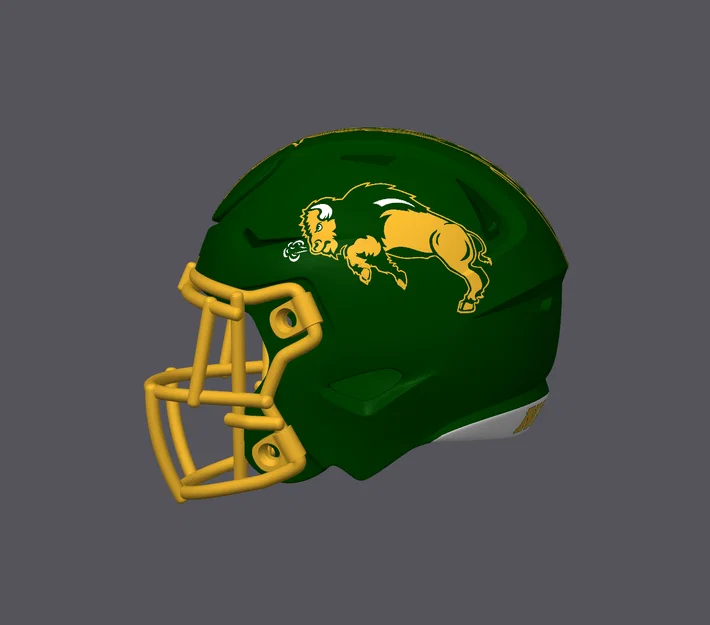 Mô hình mũ bảo hiểm bóng bầu dục North Dakota State Bison - Image 2