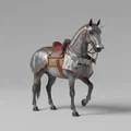Mô hình 3D Ngựa Chiến Thời Trung Cổ (Battle Horse 1) siêu chi tiết - Thumbnail 1