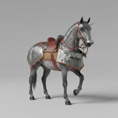 Mô hình 3D Ngựa Chiến Thời Trung Cổ (Battle Horse 1) siêu chi tiết