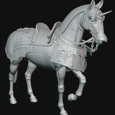 Mô hình 3D Ngựa Chiến Thời Trung Cổ (Battle Horse 1) siêu chi tiết