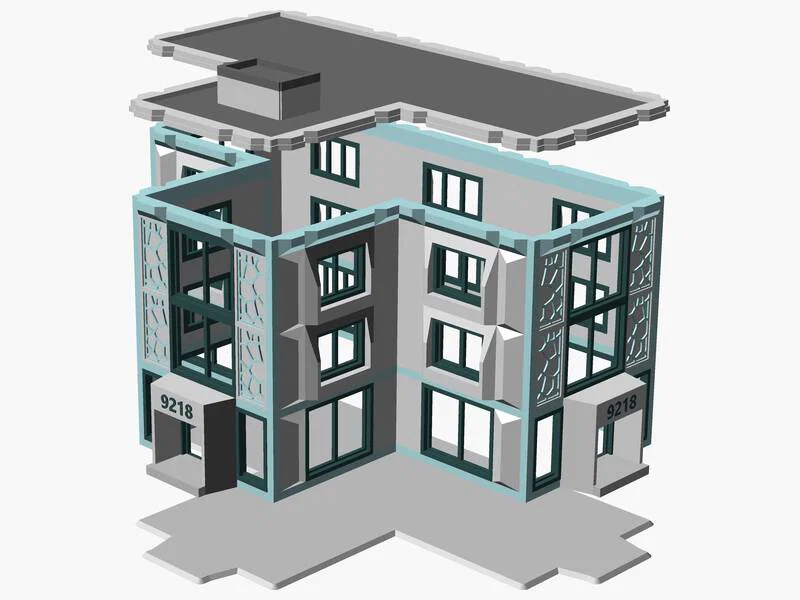 Mô hình kiến trúc đô thị hiện đại tỉ lệ HO - Image 3