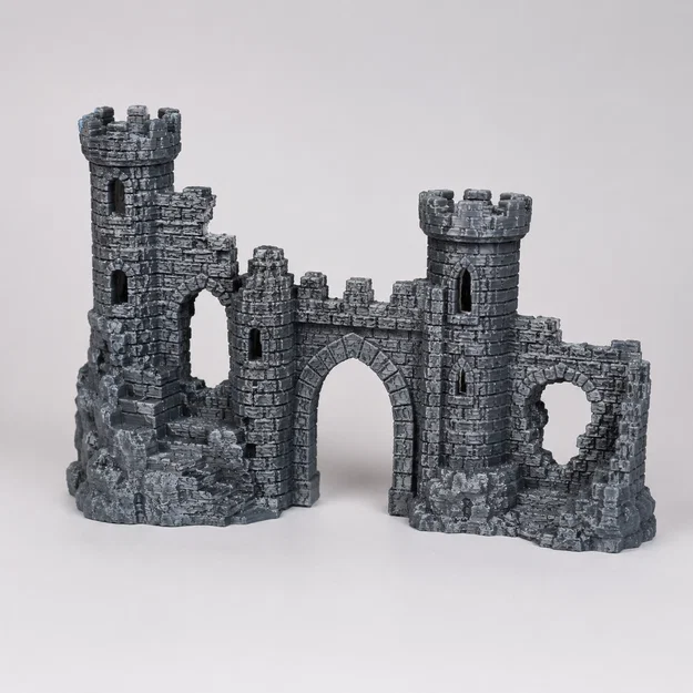 Mô hình 3D tàn tích cổng thành trung cổ cho diorama và tabletop - Image 1