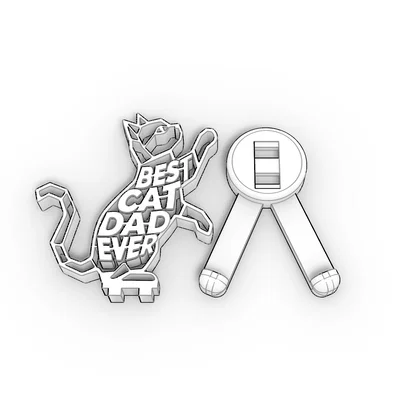 Giá đỡ điện thoại Cat Dad - File in 3D Best Cat Dad Ever