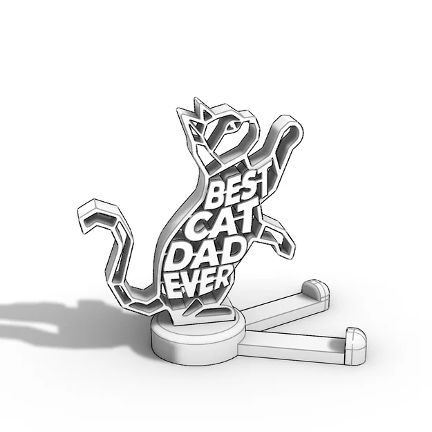 Giá đỡ điện thoại Cat Dad - File in 3D Best Cat Dad Ever - Image 8