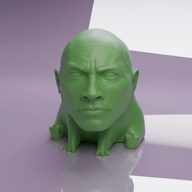 Mô hình in 3D Dwayne "The Frog" Johnson độc lạ cho bàn làm việc - Image 1