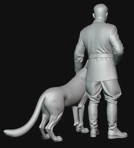 Mô hình 3D nhân vật lịch sử cùng chó cưng tỉ lệ 1:35 - Image 4