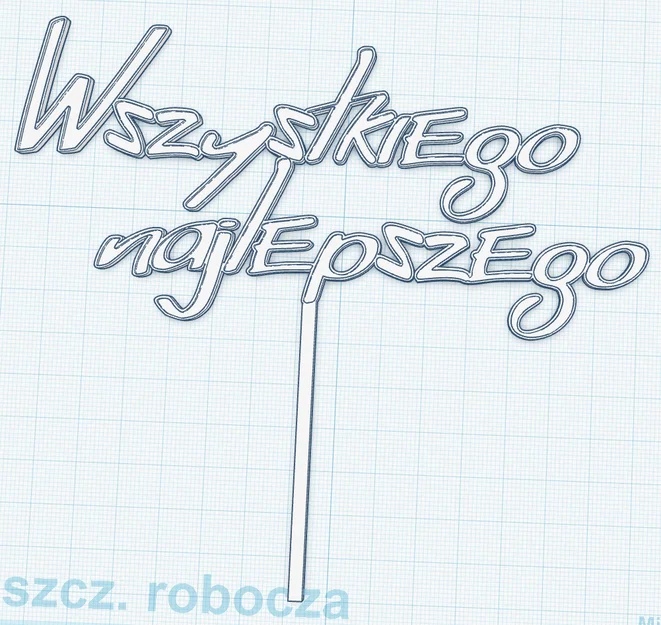 Mẫu topper cắm bánh kem "Wszystkiego najlepszego" in 3D đẹp mắt - Image 1