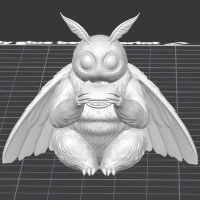 Mô hình 3D Mothman đang ăn bánh sandwich cực đáng yêu
