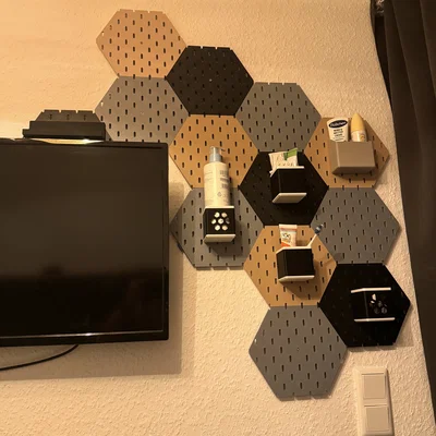 HexBase – Bảng treo tường lục giác Module (Tương thích IKEA Skadis)
