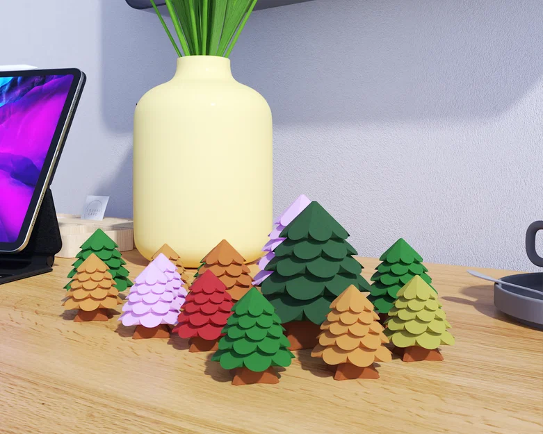 Mô hình 3D cây thông Cozy Tree lắp ráp dễ thương cho góc làm việc - Image 1